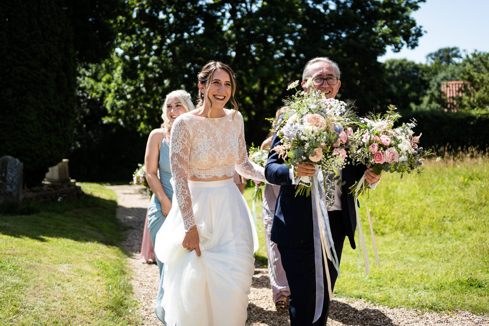 Dress Gown Bride Bridal Long Lace Sleeves Top Tulle Skirt Suffolk Field Wedding Him and Her Wedding Photography