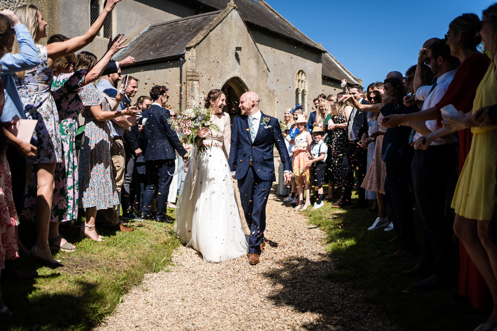 Confetti Throw Suffolk Field Wedding Him and Her Wedding Photography