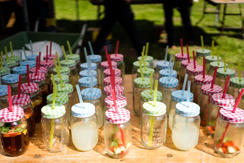 Jar Drinks Suffolk Field Wedding Him and Her Wedding Photography