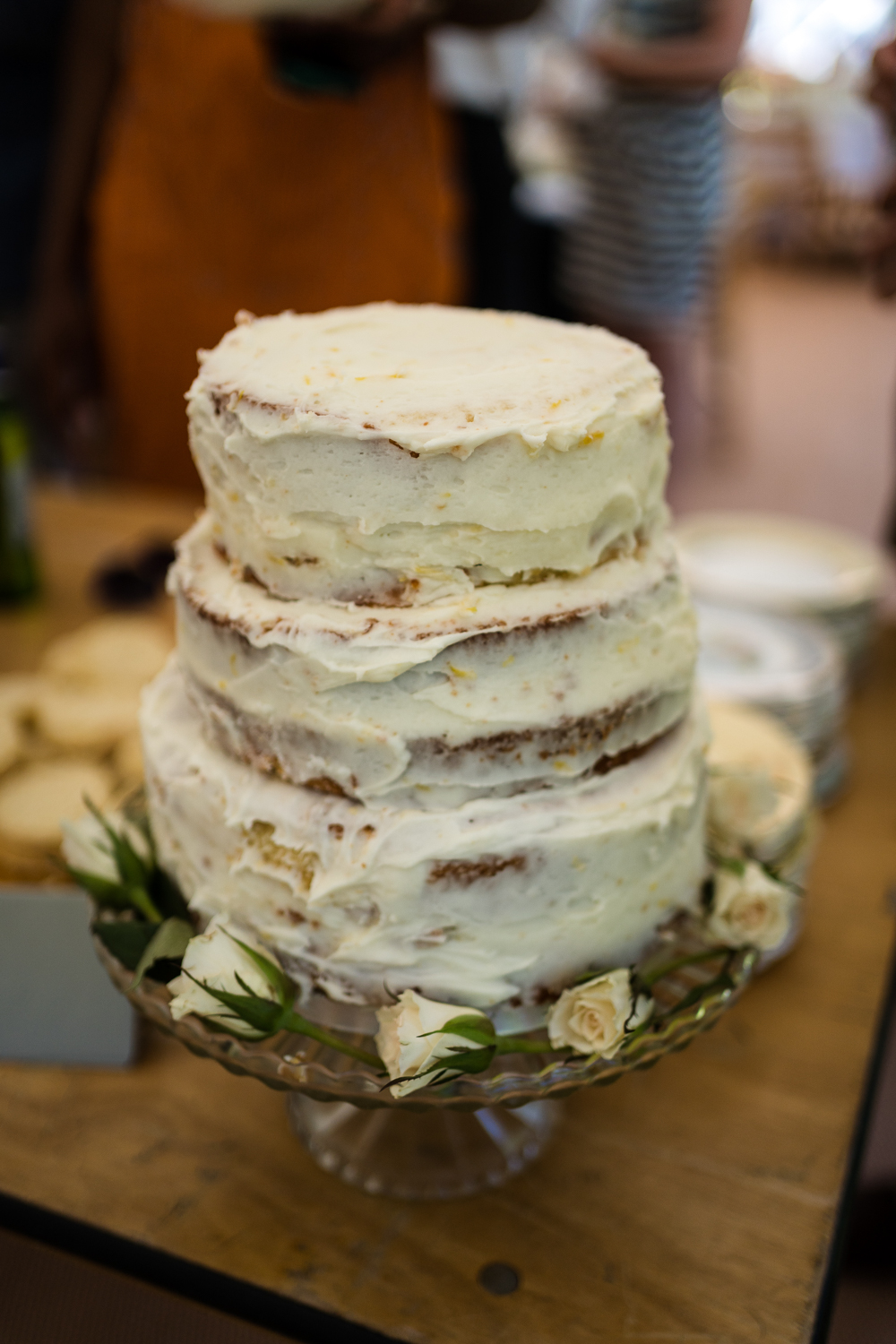 Semi Naked Cake Roses Flowers Suffolk Field Wedding Him and Her Wedding Photography