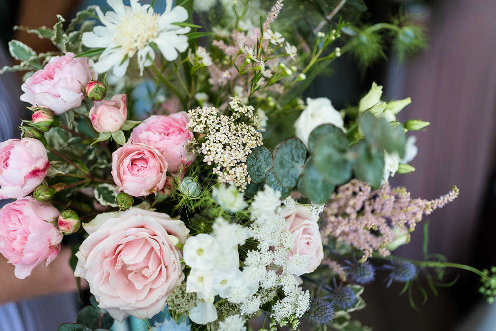 Bouquet Flowers Bride Bridal Pink Rose Suffolk Field Wedding Him and Her Wedding Photography