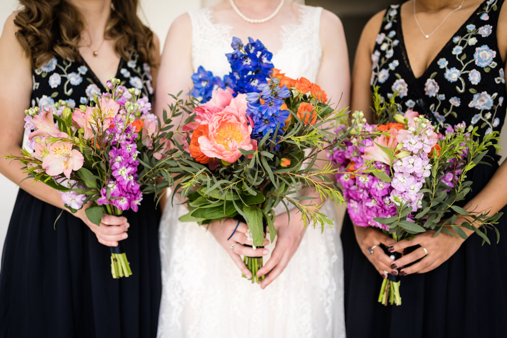 Bouquet Flowers Bride Bridal Blue Pink Swaffham Prior Village Hall Wedding Him and Her Wedding Photography