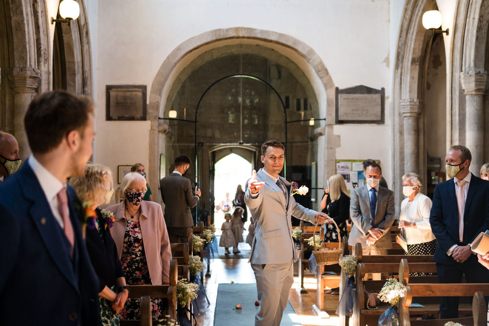 Flower Man Swaffham Prior Village Hall Wedding Him and Her Wedding Photography