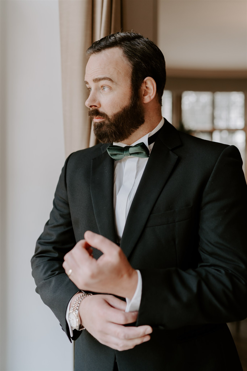 Groom Suit Tuxedo Bow Tie 1920s Wedding Ideas Gina Fernandes Photography