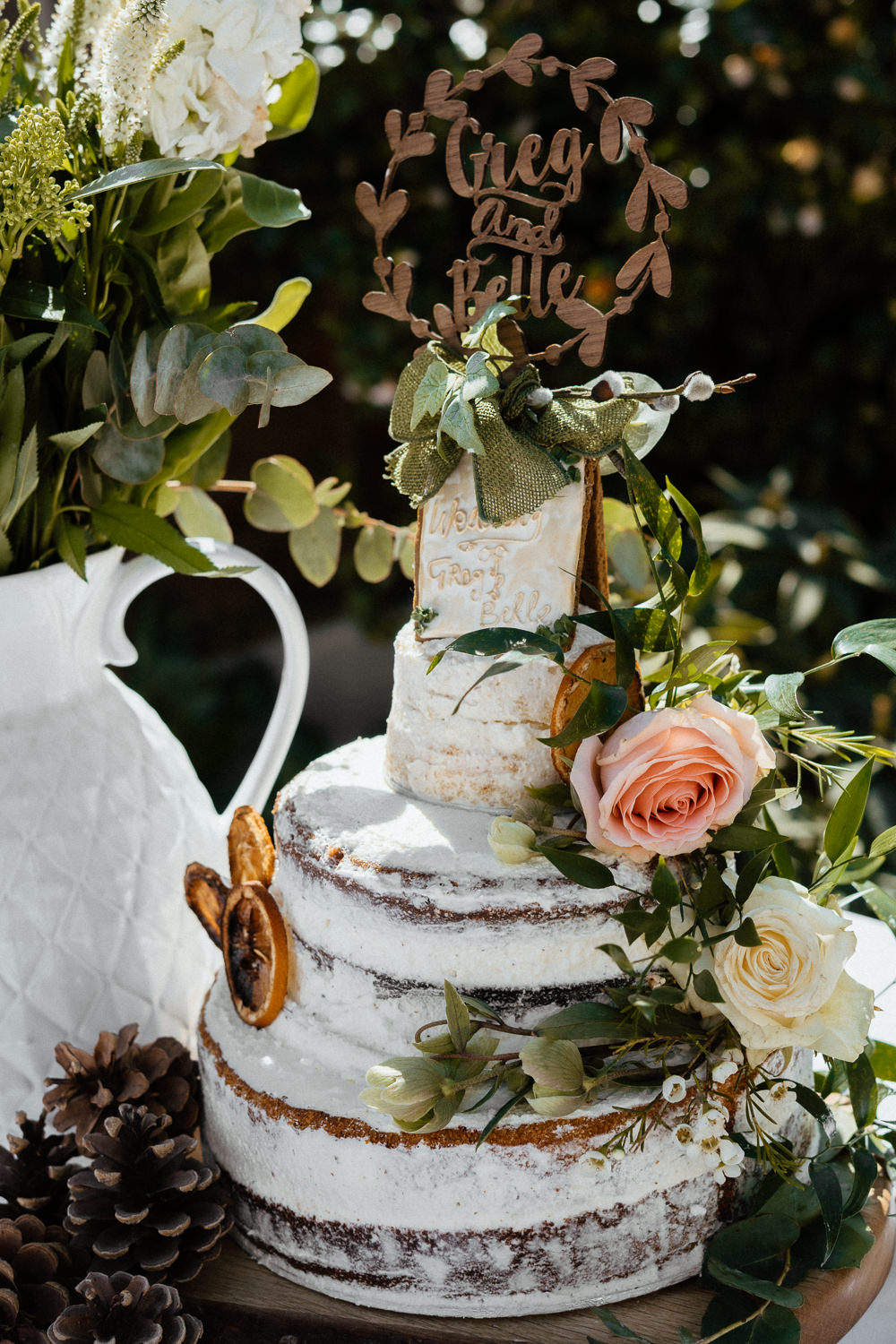 Semi Naked Cake Greenery Flowers Afternoon Tea Wedding Beans On Toast For Two