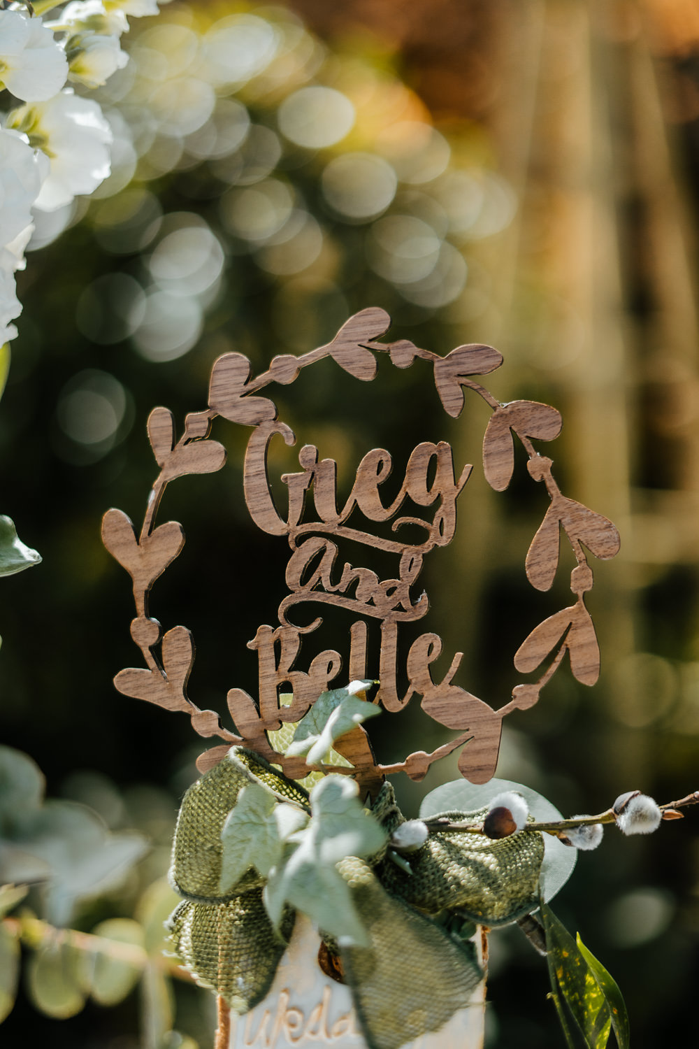 Wooden Laser Cut Cake Topper Afternoon Tea Wedding Beans On Toast For Two