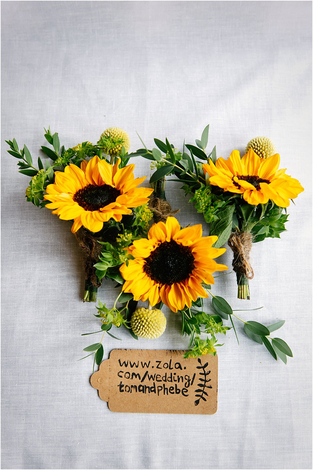 Athelington Hall Wedding Lily Sawyer Photography Sunflower Buttonholes Flowers
