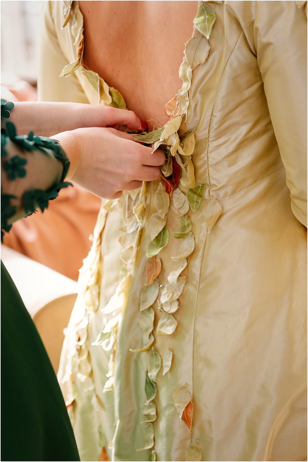 Gold Dress Gown Bride Bridal Petals Flowers Athelington Hall Wedding Lily Sawyer Photography