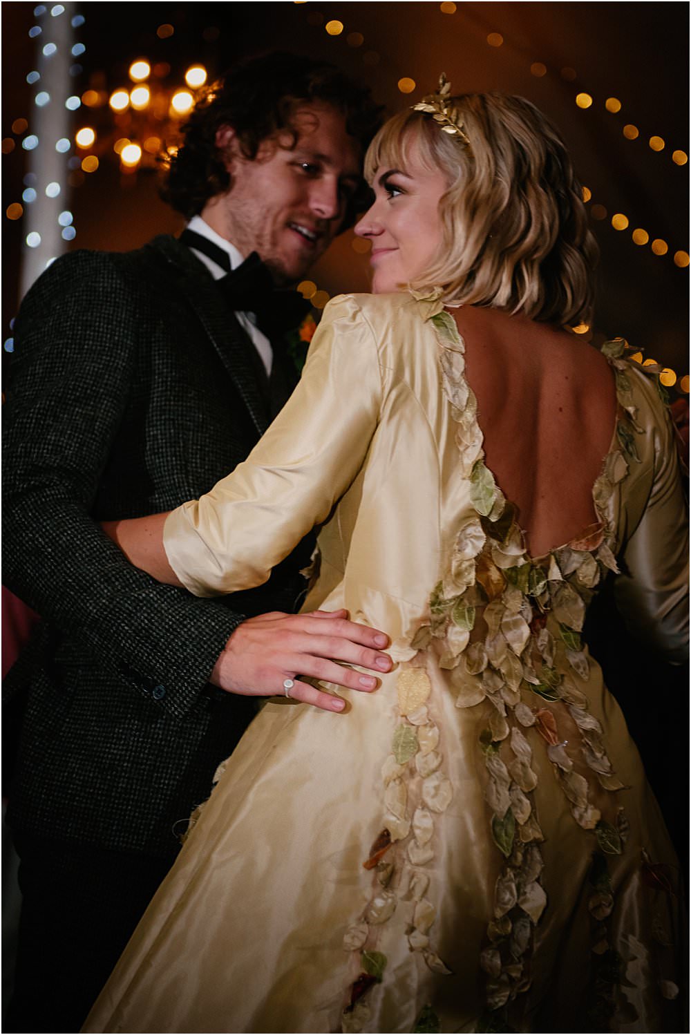 Gold Dress Gown Bride Bridal Petals Flowers Athelington Hall Wedding Lily Sawyer Photography