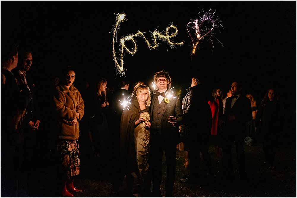 Sparklers Send Off Exit Athelington Hall Wedding Lily Sawyer Photography