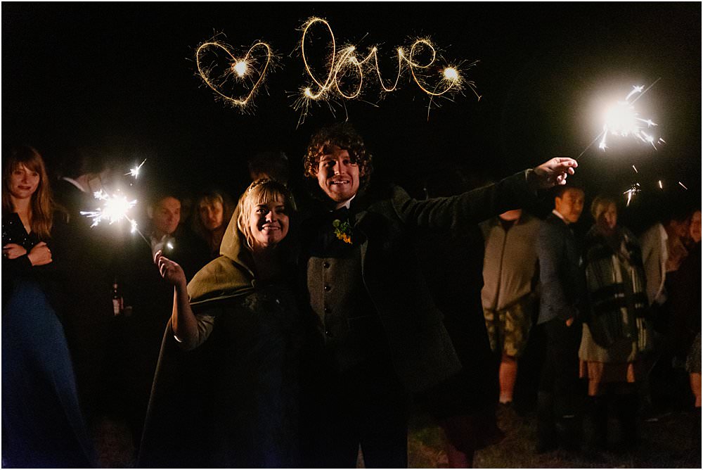 Sparklers Send Off Exit Athelington Hall Wedding Lily Sawyer Photography