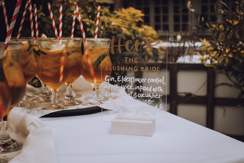 Cocktails Drinks Blue Pigeons Wedding Charlotte Claricoat Photography