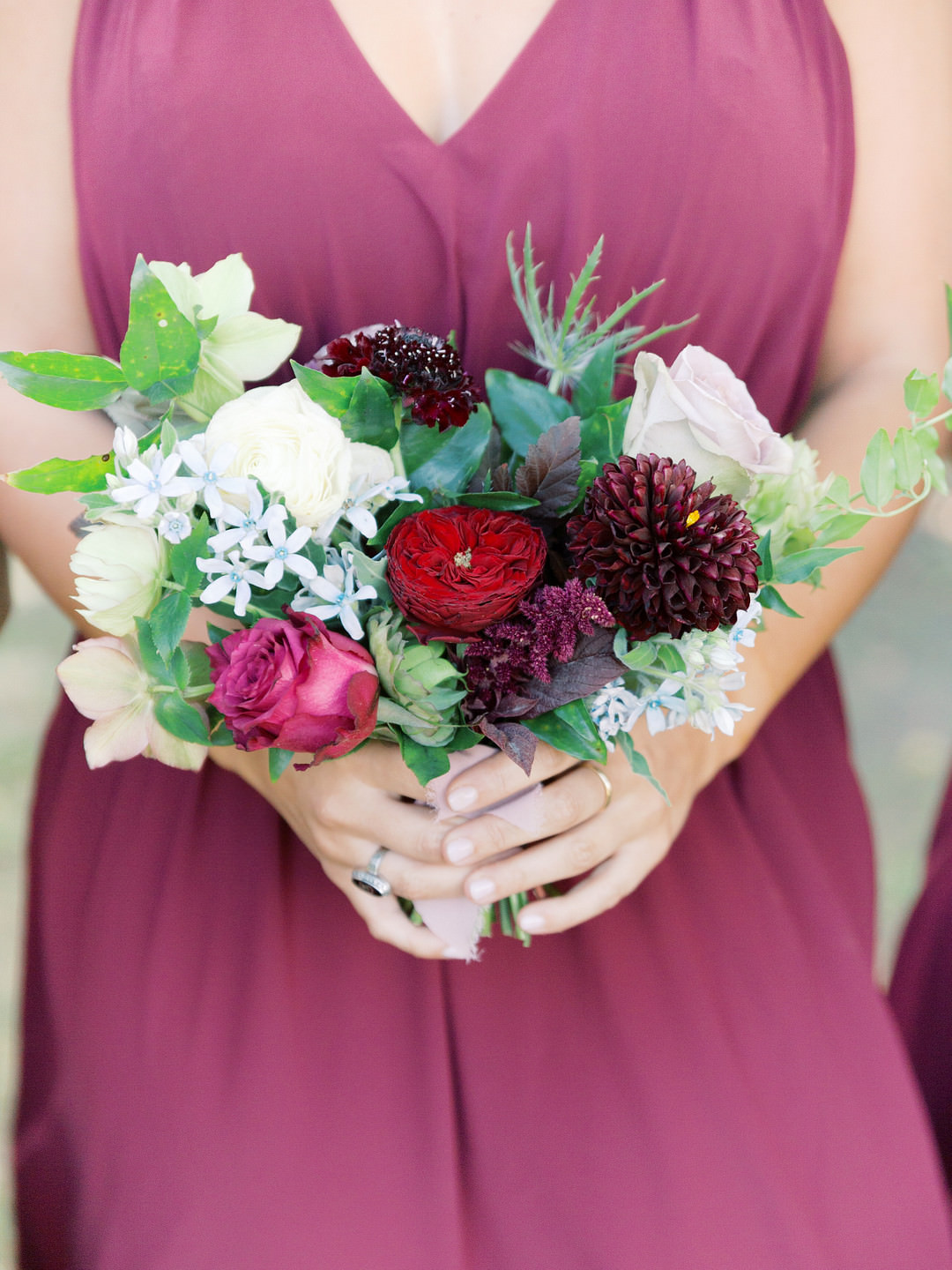 Bouquet Flowers Bridesmaid Red Burgundy Columbia South Carolina Wedding Landon Jacob Productions