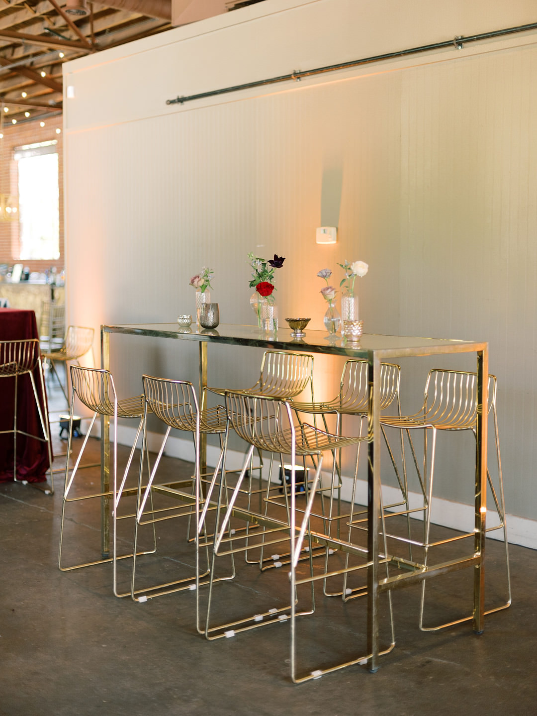 Bar Stools Table Flowers Columbia South Carolina Wedding Landon Jacob Productions