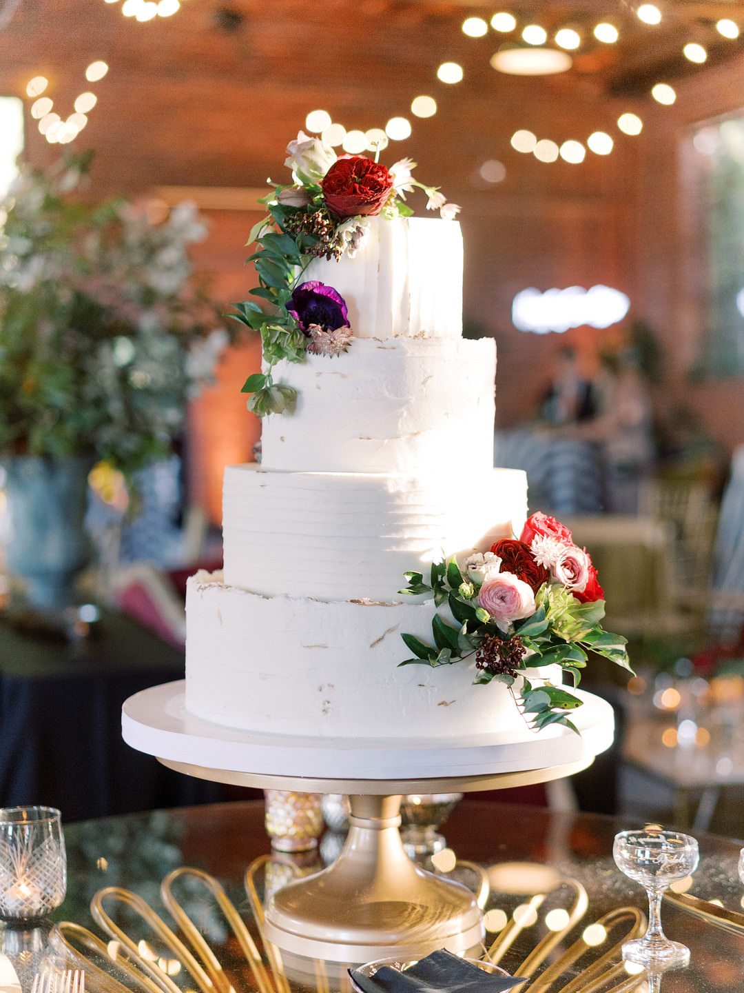 Buttercream Cake Four Tier Flowers Columbia South Carolina Wedding Landon Jacob Productions