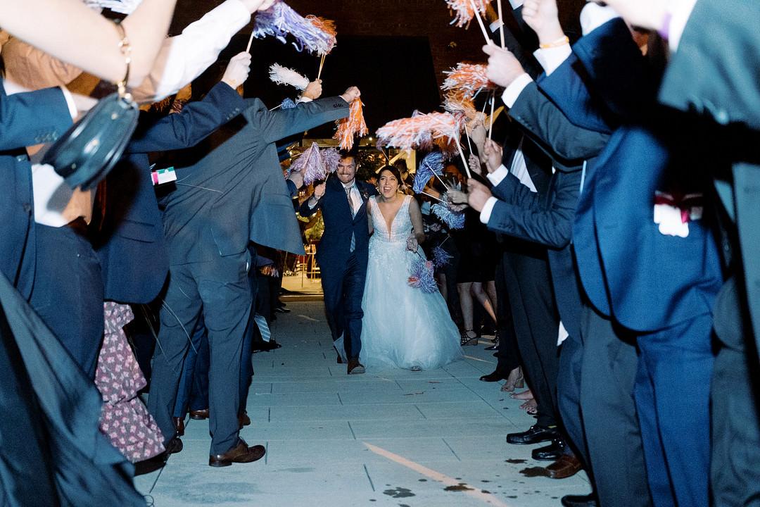 Pom Pom Wands Send Off Exit Columbia South Carolina Wedding Landon Jacob Productions
