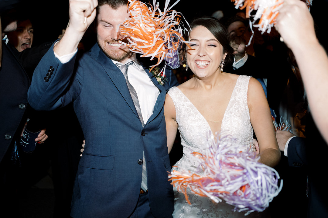 Pom Pom Wands Send Off Exit Columbia South Carolina Wedding Landon Jacob Productions