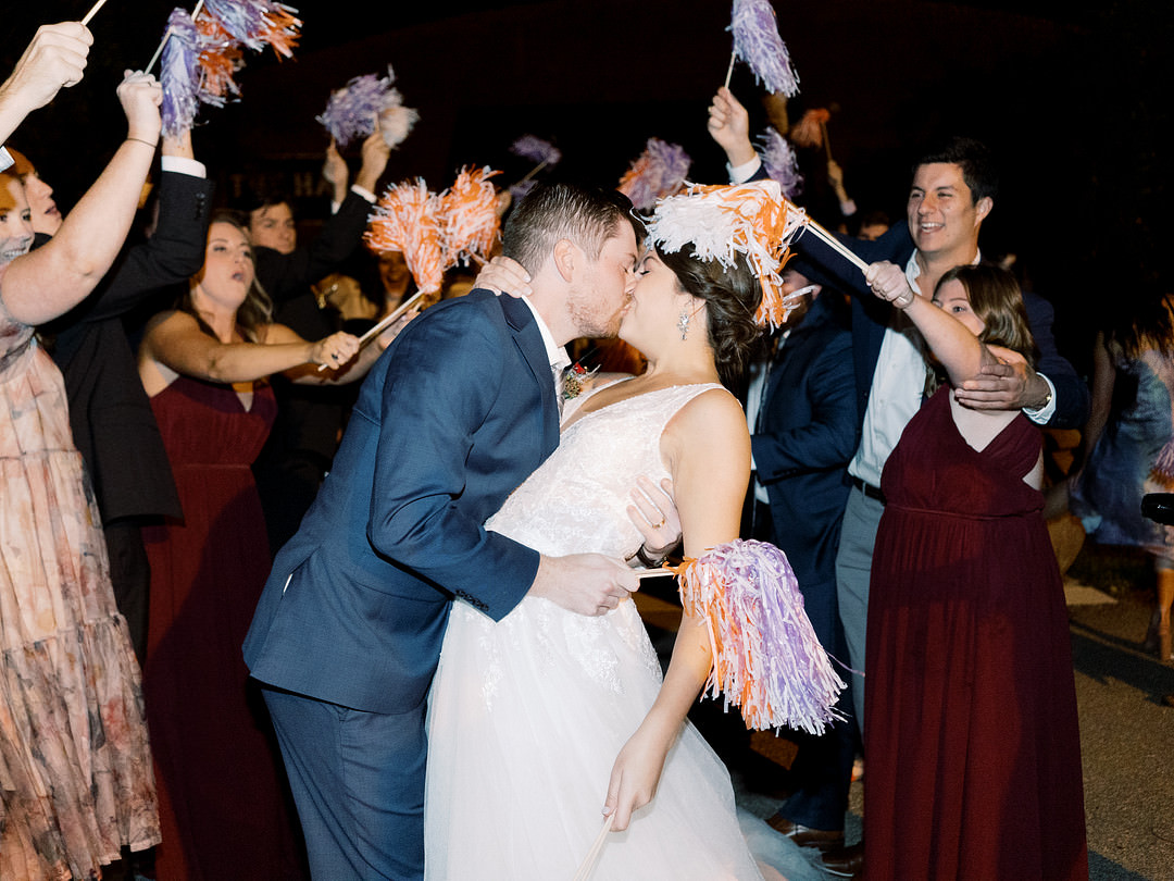 Pom Pom Wands Send Off Exit Columbia South Carolina Wedding Landon Jacob Productions