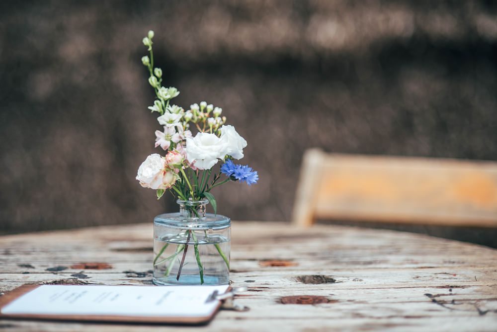 Bud Vase Flowers Essex Barn Wedding Three Flowers Photography