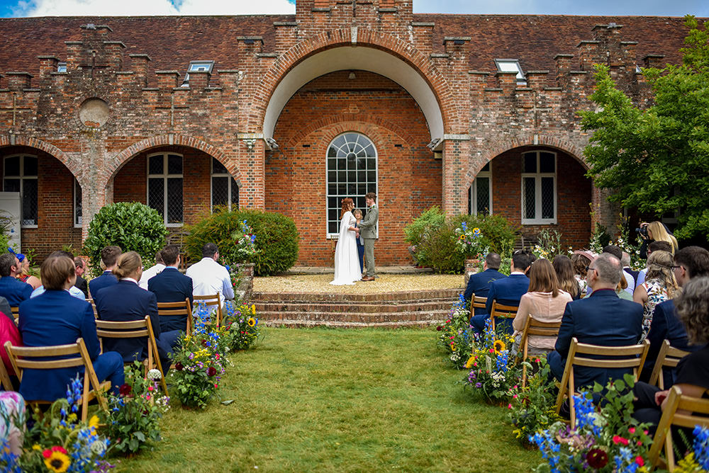 Pew End Aisle Flowers Sunflowers Toadstools Fairy Wedding Holly Driver Photography