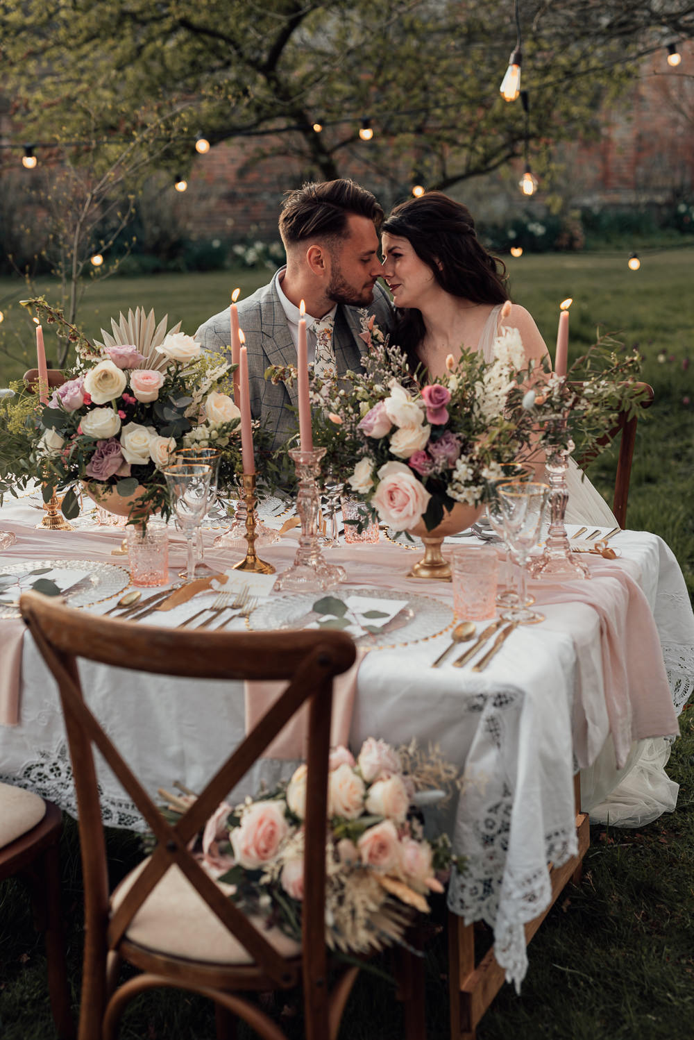 Gaddesden Estate Wedding Clare Smith Photography Table Tablescape Flowers Gold Decor Pink