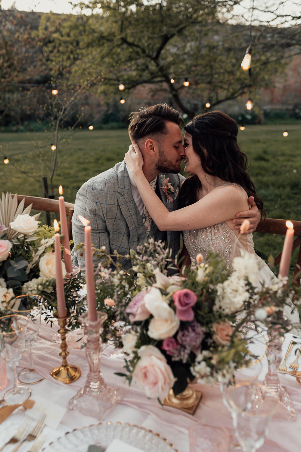 Gaddesden Estate Wedding Clare Smith Photography Table Tablescape Flowers Gold Decor Pink
