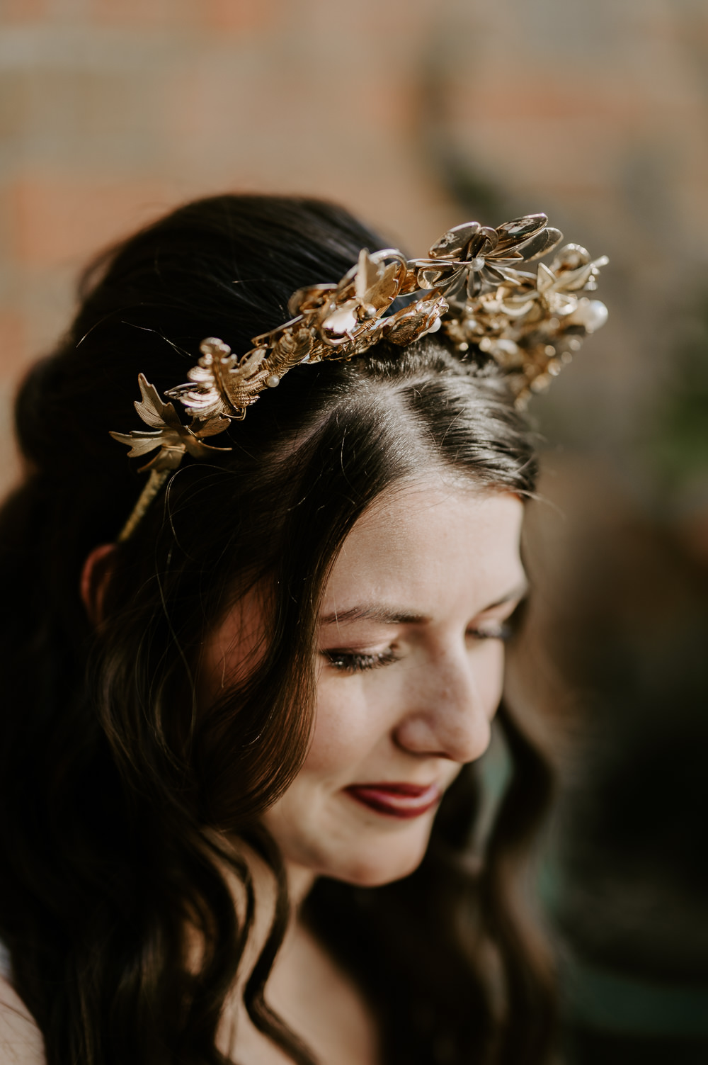 Bride Bridal Crown Tiara Gaddesden Estate Wedding Laura Williams Photography