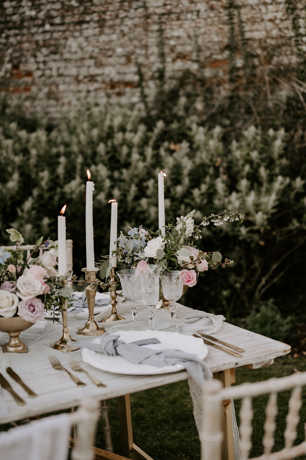 Table Tablescape Flowers Gold Decor Pink Gaddesden Estate Wedding Laura Williams Photography