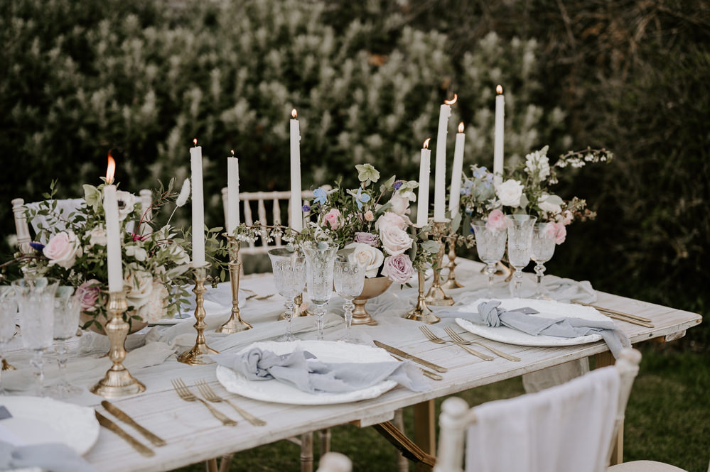 Table Tablescape Flowers Gold Decor Pink Gaddesden Estate Wedding Laura Williams Photography