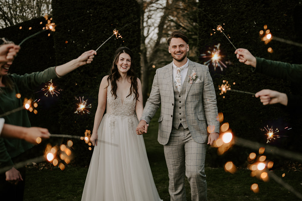 Sparklers Send Off Exit Gaddesden Estate Wedding Laura Williams Photography
