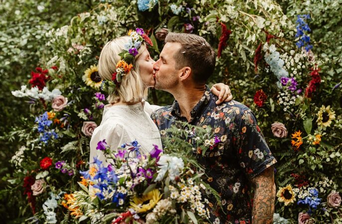 Glen Dye Wedding Emma Lawson Photography Flower Arch Woodland Ceremony Backdrop