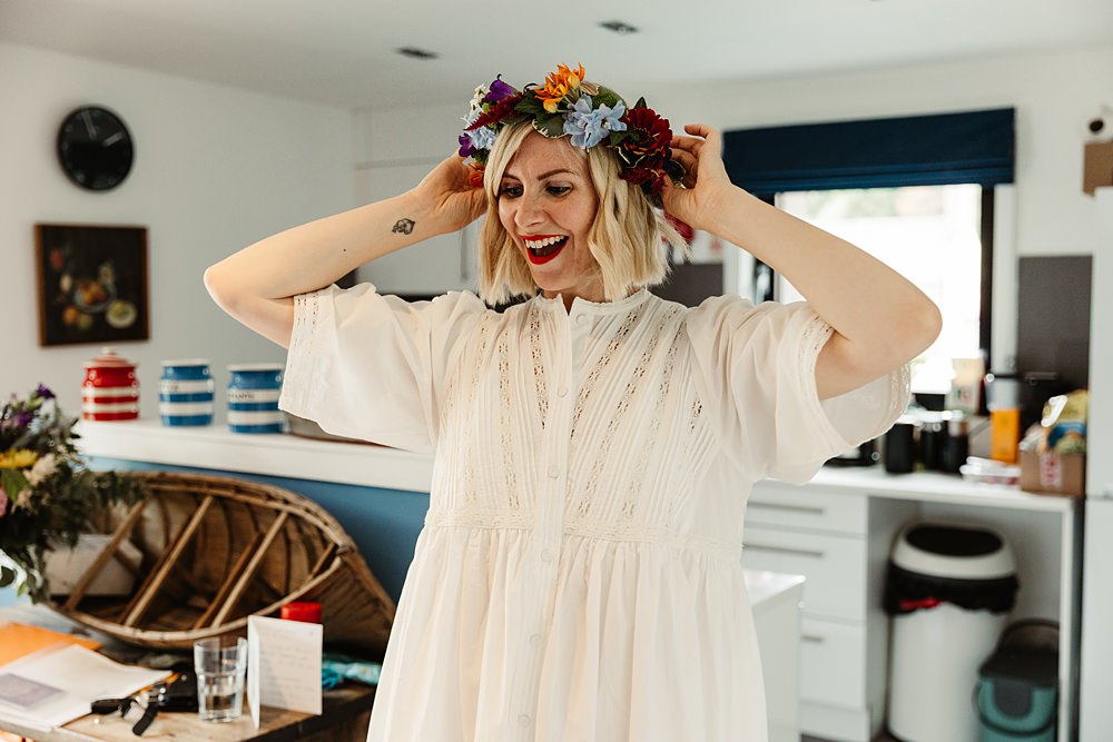 Bride Bridal Flower Crown Glen Dye Wedding Emma Lawson Photography