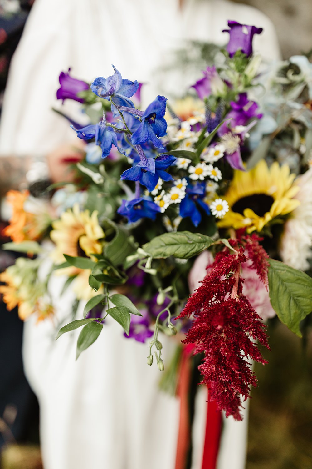 Bouquet Flowers Bride Bridal Colourful Large Wild Glen Dye Wedding Emma Lawson Photography