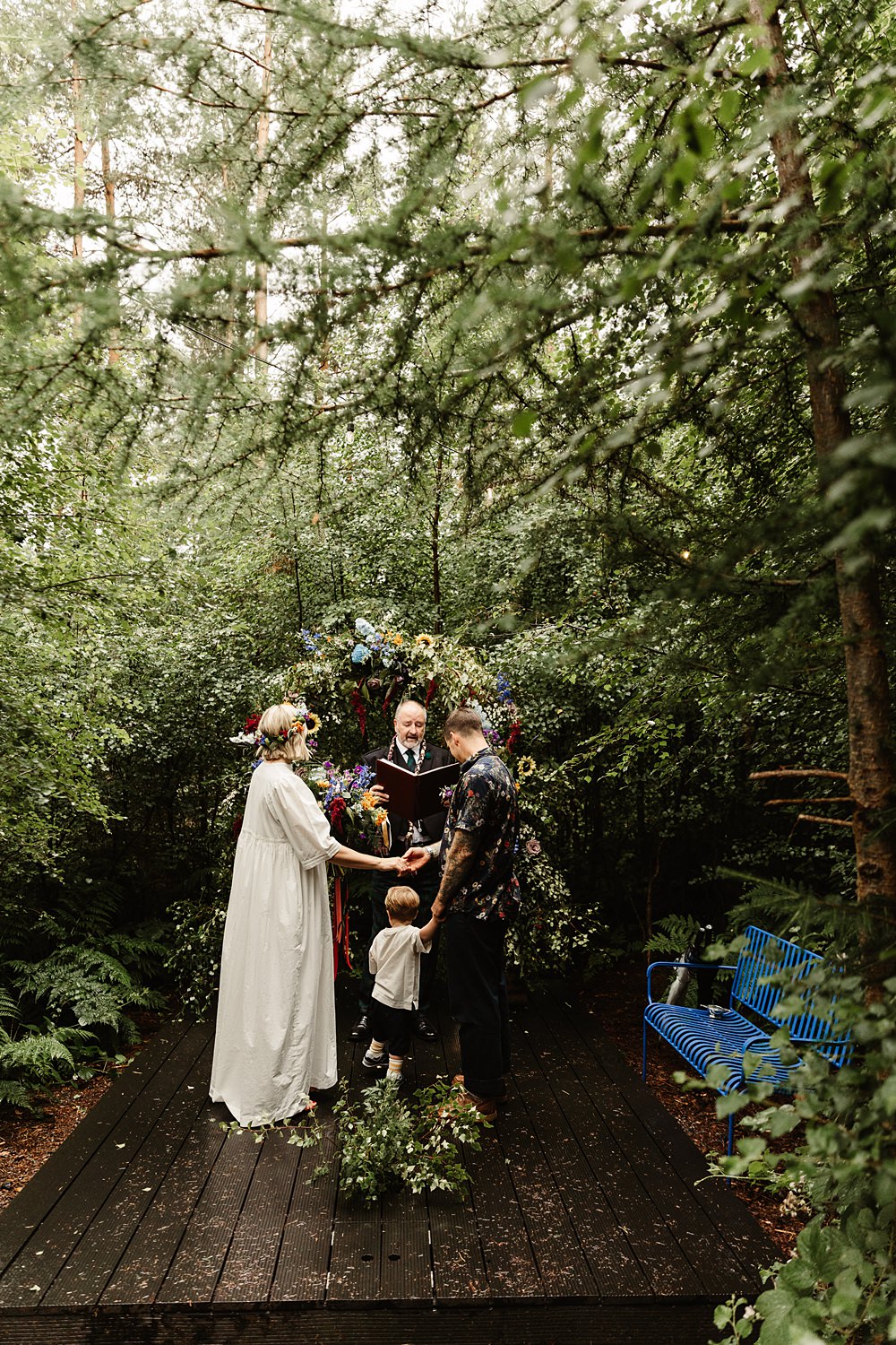 Flower Arch Woodland Ceremony Backdrop Glen Dye Wedding Emma Lawson Photography