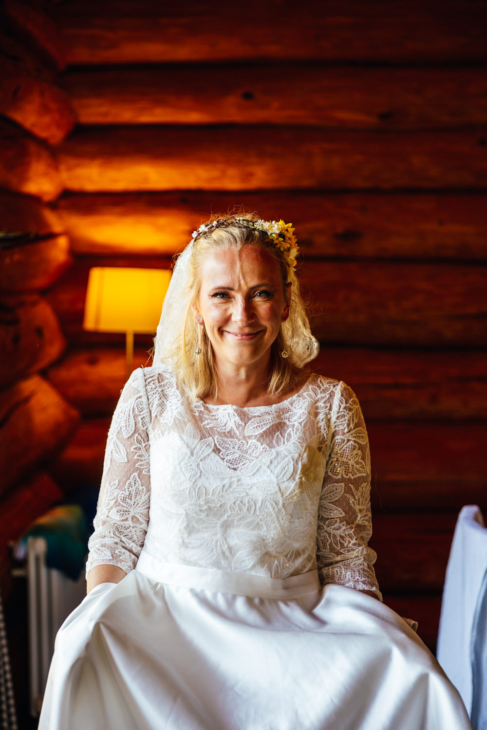 Bride Bridal Dress Gown Long Lace Sleeves Dip Hem Hidden River Barn Wedding Kirsty Rockett Photography