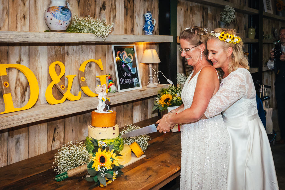 Cheese Cake Tower Stack Hidden River Barn Wedding Kirsty Rockett Photography