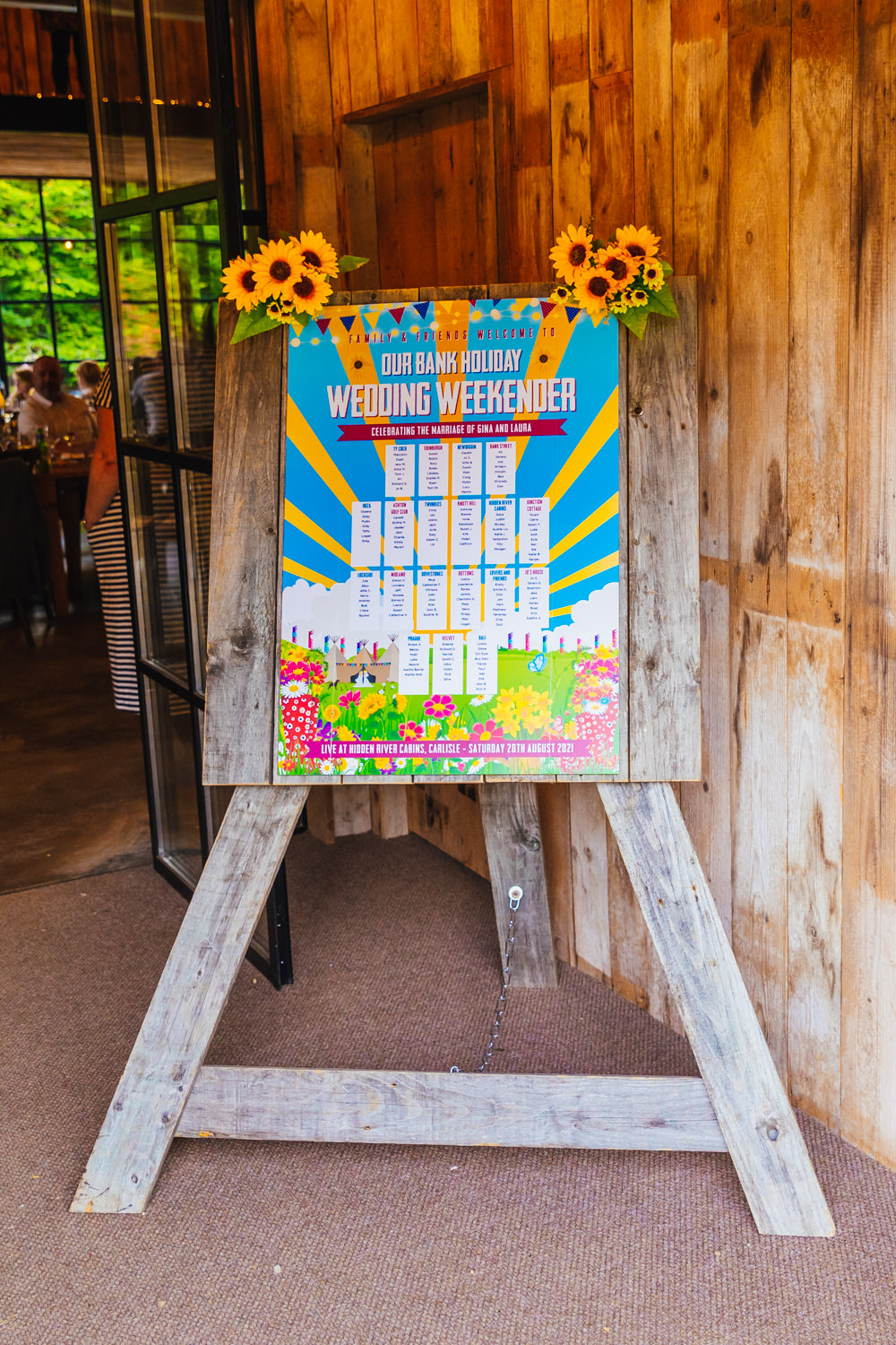 Table Plan Seating Chart Festival Hidden River Barn Wedding Kirsty Rockett Photography
