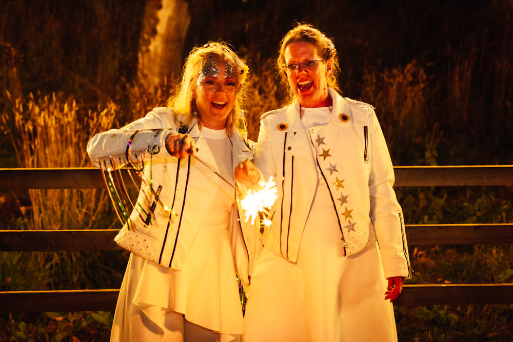 Sparklers Sparkler Exit Send Off Brides Hidden River Barn Wedding Kirsty Rockett Photography
