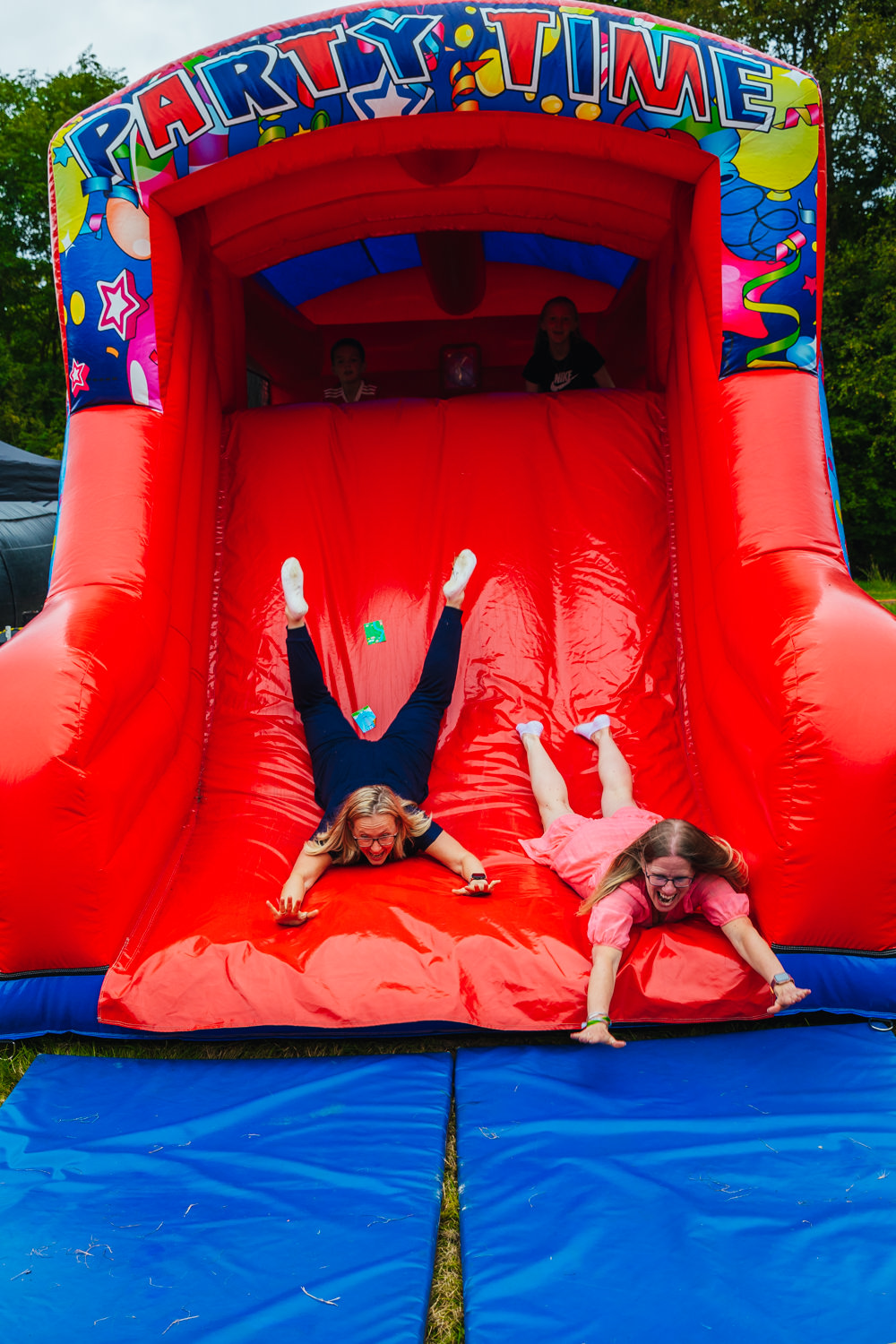 Inflatatble Slide Hidden River Barn Wedding Kirsty Rockett Photography