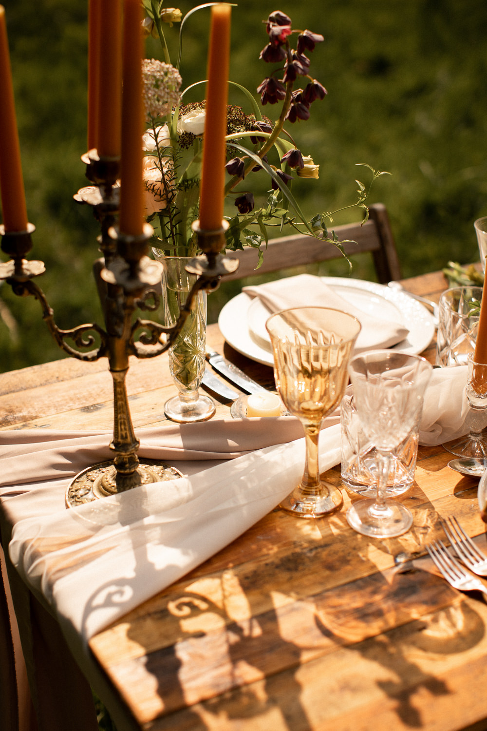 Table Decor Tablescape Flowers Candles Neutrals Natural Outdoor Wedding Lottie Topping