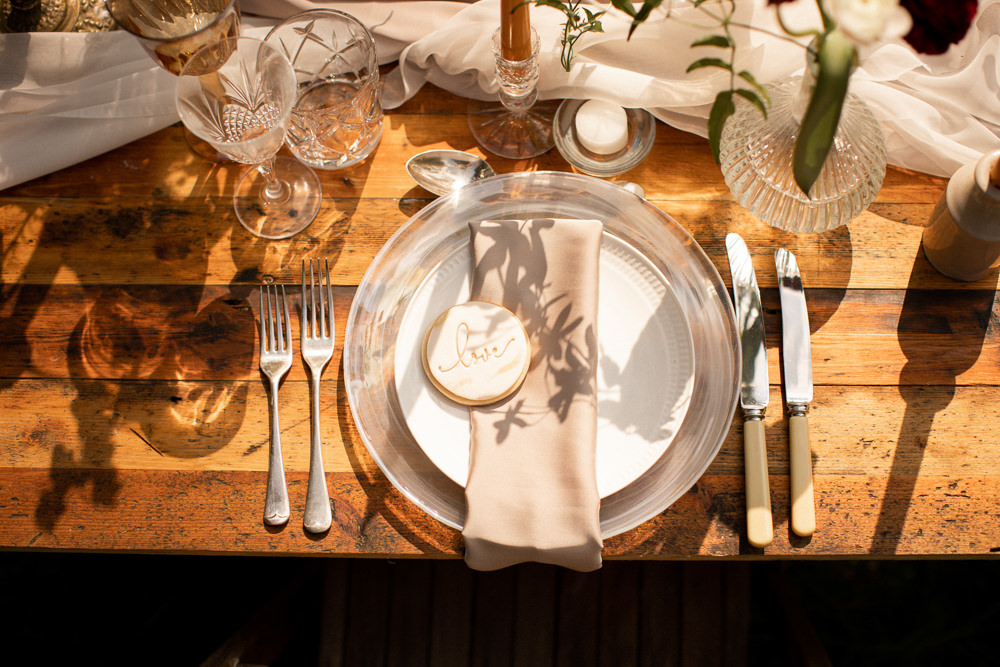 Place Setting Decor Cookie Favour Natural Outdoor Wedding Lottie Topping