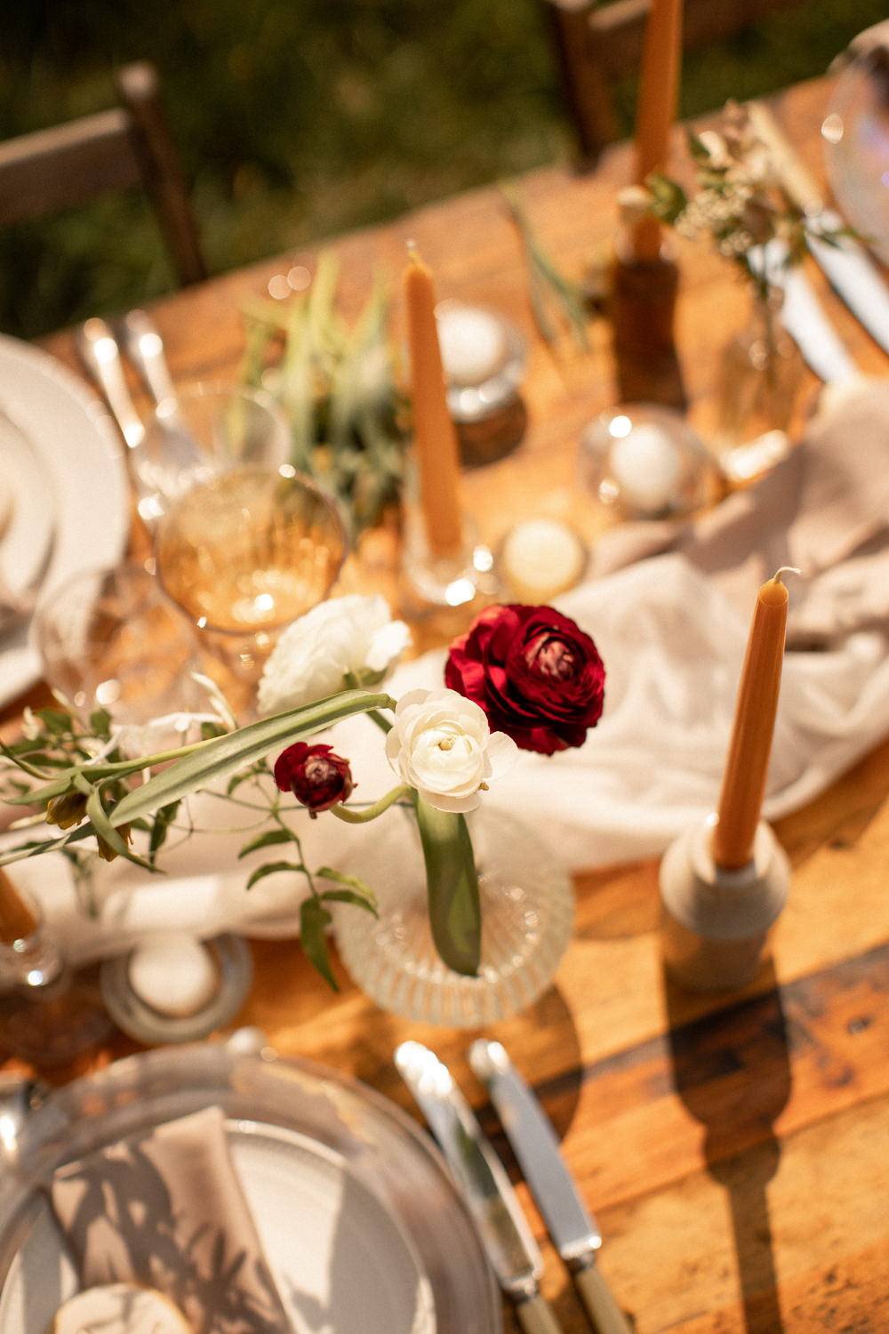 Table Decor Tablescape Flowers Candles Neutrals Natural Outdoor Wedding Lottie Topping