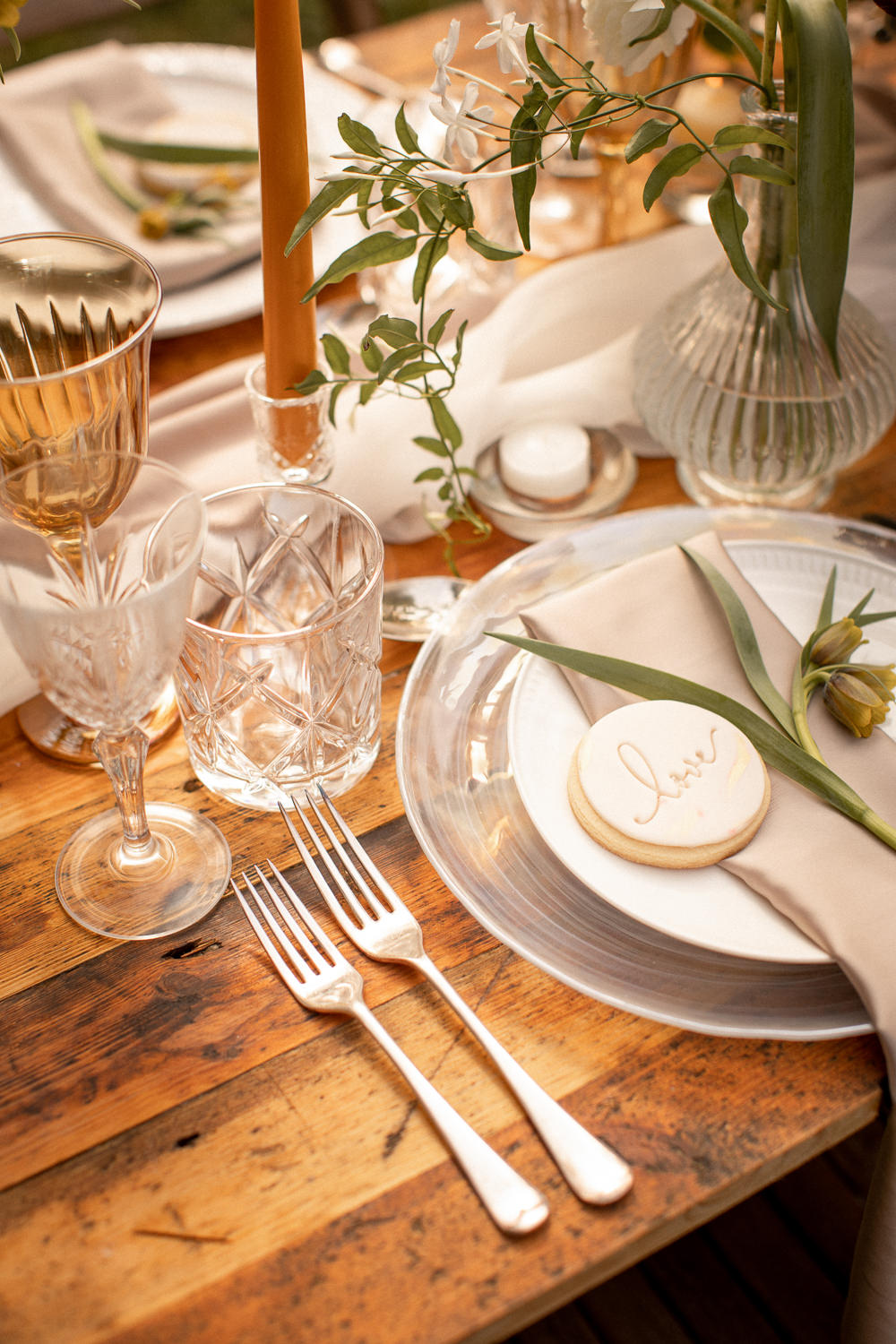Table Decor Tablescape Flowers Candles Neutrals Natural Outdoor Wedding Lottie Topping