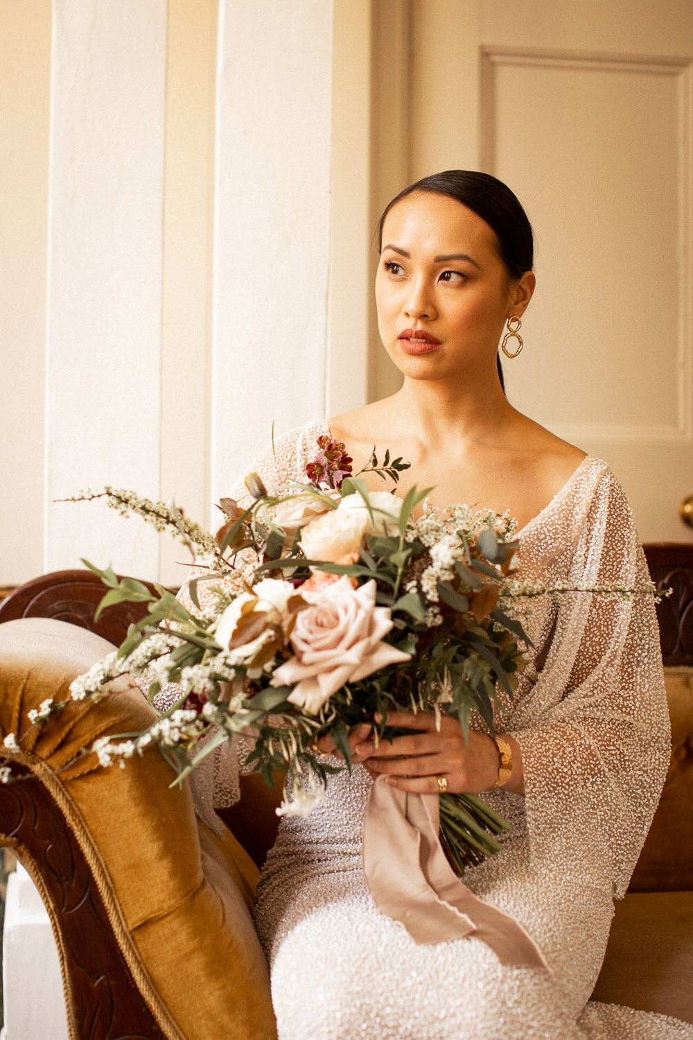 Bouquet Flowers Bride Bridal Greenery Rose Natural Outdoor Wedding Lottie Topping
