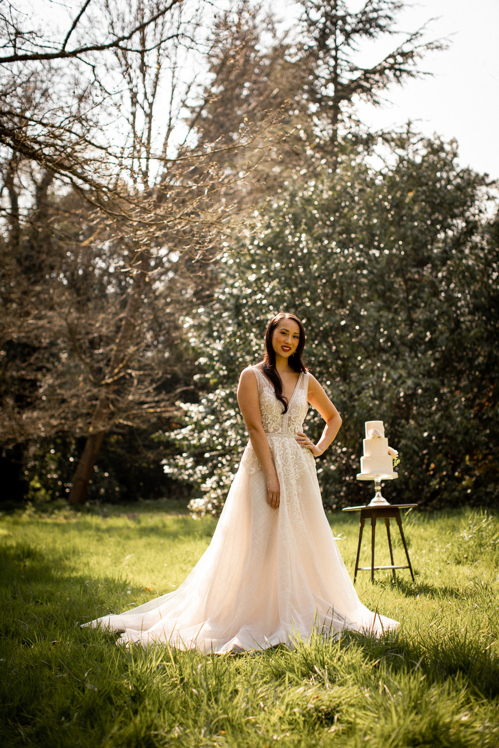 Dress Gown Bride Bridal Strap Tulle Natural Outdoor Wedding Lottie Topping