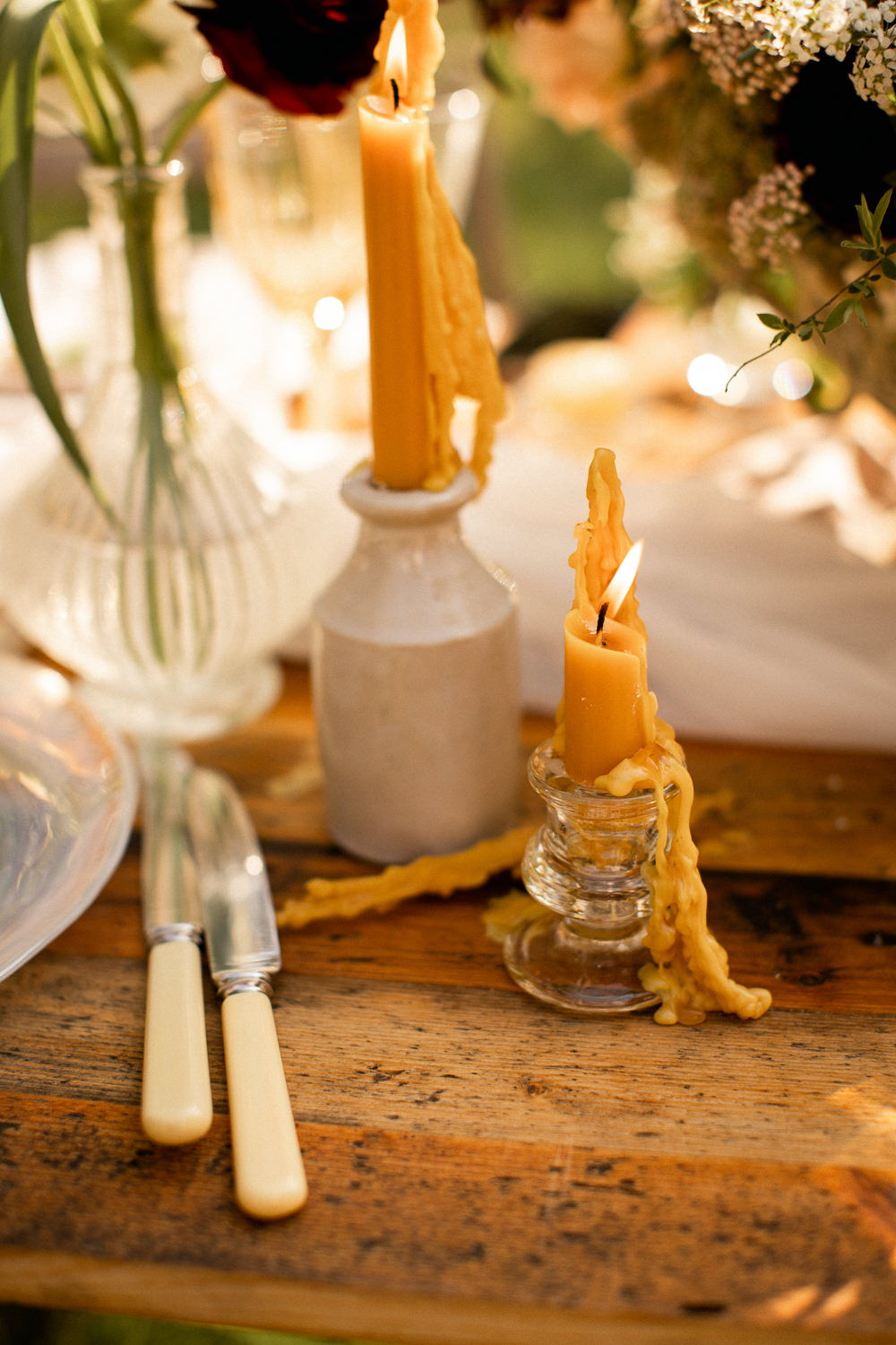 Yellow Candlestick Decor Natural Outdoor Wedding Lottie Topping