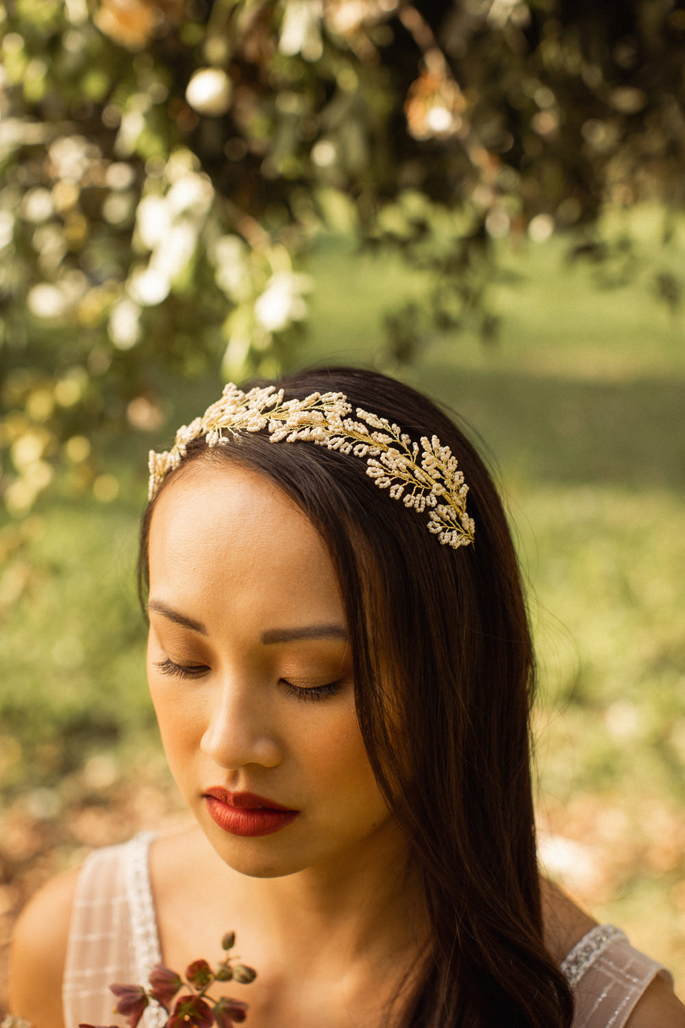 Bride Bridal Headband Natural Outdoor Wedding Lottie Topping