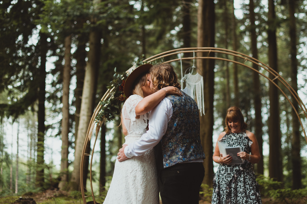 Hoop Backdrop Dreamcatcher Ceremony New Forest Wedding Sasha Weddings