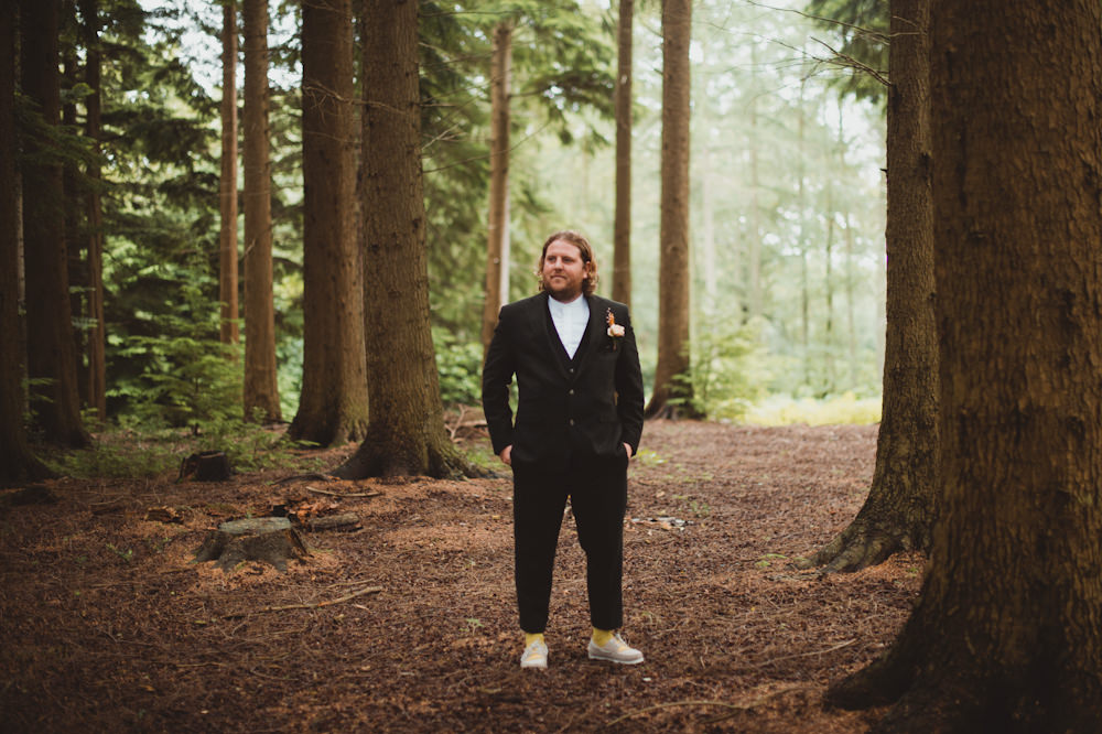 Groom Black Suit New Forest Wedding Sasha Weddings
