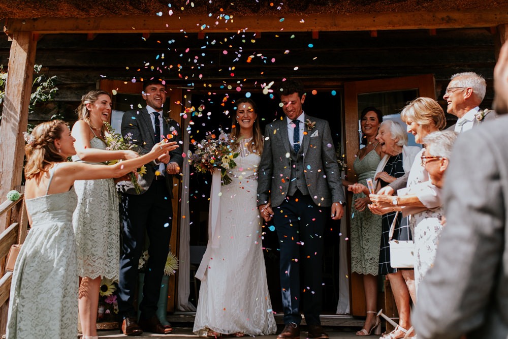 Confetti Throw Oxfordshire Pub Wedding PhotoBart